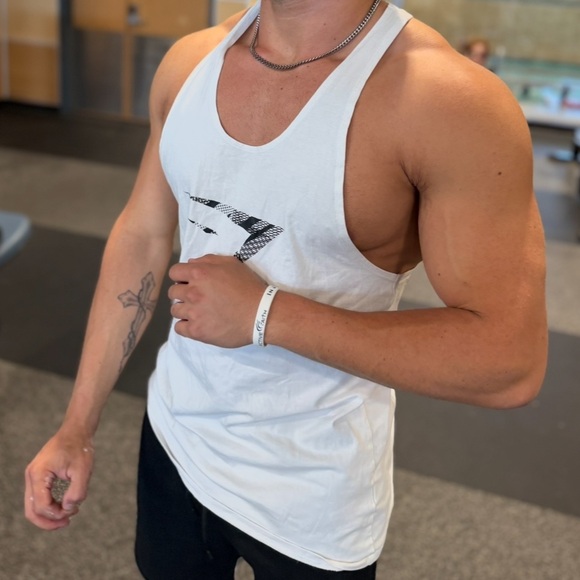 GYMSHARK MEN TANK TOP STRINGER VEST WEIGHT LIFTING BODYBUILDER BODYBUILDING JOCK - Picture 6 of 16